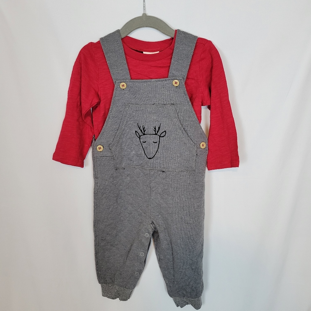 NEW - First Impressions 2-piece Romper Set with Reindeer Detail